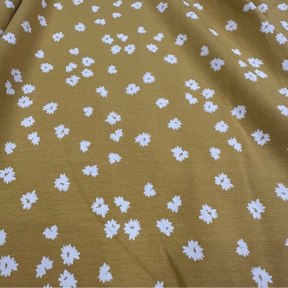 NWT Pact Mustard Yellow Organic Cotton Floral Print Handkerchief Dress - Picture 5 of 7